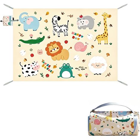 Animaux Couverture Pique Nique Impermeable 145x210 cm Imperméable et Anti-Taches, Facile à Nettoyer, Se Range en Petit Format, pour Camping, Voyages, Plage et Pique-Nique (1/5)