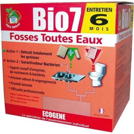 BIO 7 Especial para fosas todo-agua 960g , 6 meses.