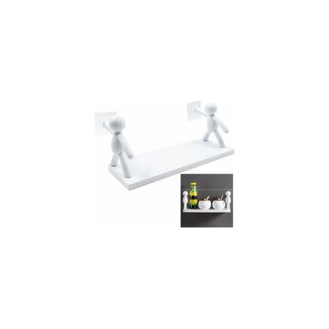 Étagère Murale Plastique Flottante Salle Bain - Rangement Maquillage Organiseur à Épices sans Percer Stockage Mural Bibliothèque Murale Présentoir Étagères Flottantes Support de Rangement, Blanc (1/5)