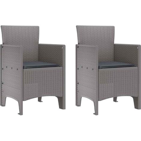 Lot de 2 Chaise de jardin,Chaise d'extérieur Gris clair 53 x 49 x 85 cm PP CFW9163674 (1/5)