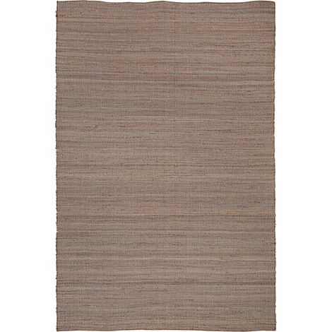 Tapis boho en jute et coton tons marron ambiance chaleureuse - Marron naturel et beige clair (1/5)