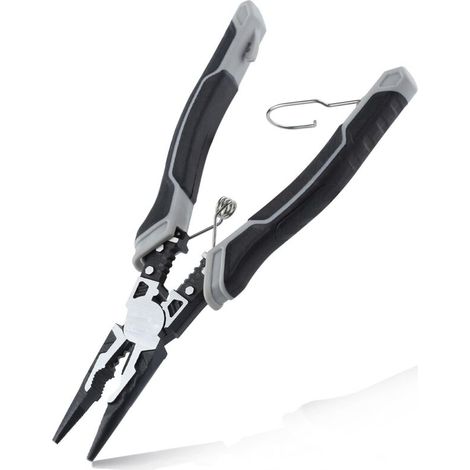 Pince à bec effilé avec pince à dénuder, pince à bec effilé de 8,5" de long avec coupe latérale, fonction de serrage enveloppante, pince combinée à fort effet de levier,