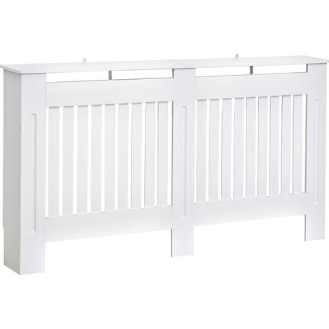 Copritermosifone in Legno MDF Bianco 152x19x81 cm (1/5)