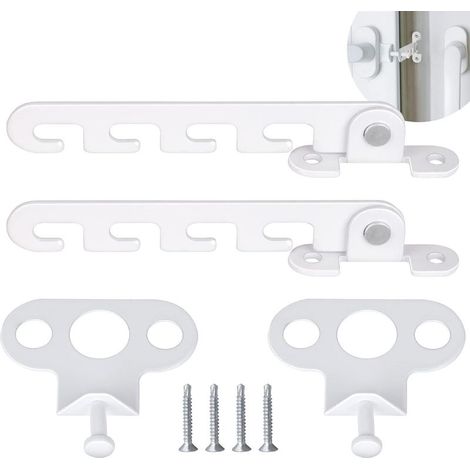 Reno – Cerradura de ventana abatible de 2 piezas – Acero inoxidable blanco – Fácil instalación con tornillos – Asegura la apertura en 4 ángulos (1/5)