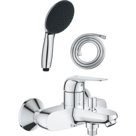 Pack mitigeur mécanique bain douche GROHE Swift + Douchette 2 jets Vitalio Start 110 + Flexible