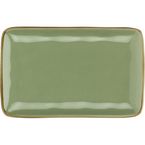 ROSE & TULIPANI Concerto Verde Oliva Vassoio Rettangolare 20 x 13 Cm