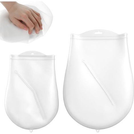 Set di 2 sacchetti di fermentazione in silicone, uno grande e uno piccolo, per pane, pasticcini, pizze e tortillas. (1/5)