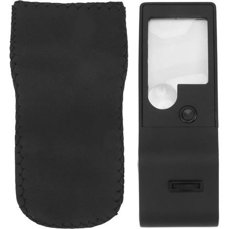Loupe LED Mano-Magnifier Modèle MX355 Aspheric Portable Trifocale 3X 10X 55X avec Double Lumière Blanc UV et Batterie (1/5)