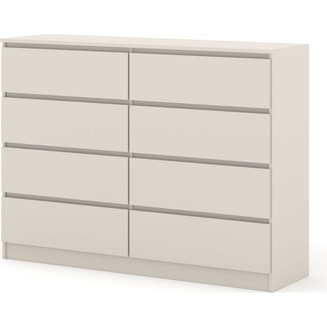 Cassettiera MAJA S8 140 cm cashmere con 8 cassetti