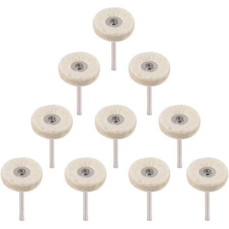 10Pcs Roue de polissage 25mm Laine Feutre Polissage Roues Foret Grinder Roues Brosses Outil Rotatif Avec Poignée (1/5)