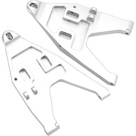 Lot de 2 biellettes de bras de suspension inférieur avant usinées CNC pour voiture RC TRAXXAS UDR 1/7 (argent) (1/5)