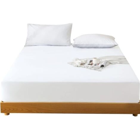 BUNTHAUS Drap-housse antidérapant – Blanc – Dimensions 150 × 200 cm