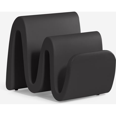 Portariviste di design in polietilene per salotto Wave - Nero