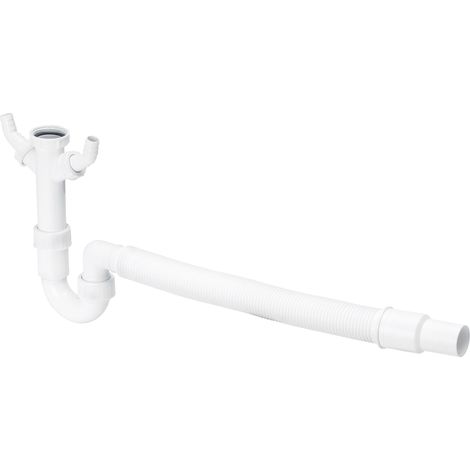 Piège à odeurs pour tuyaux 7985.17 en plastique blanc G1 1/2 x DN40/50