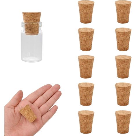 Lot de 10 bouchons coniques en liège, pour bouteilles de vin, de bière et en verre. Ces bouchons coniques naturels sont compatibles avec les bouteilles de vin, de bière et en verre. (1/5)