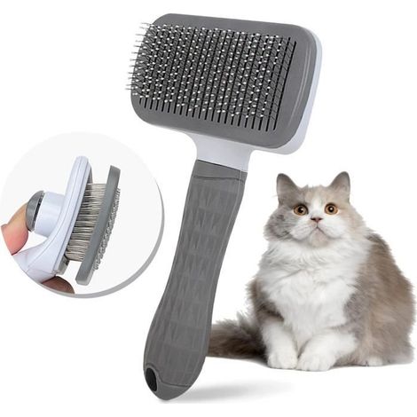 Brosse pour chat - Peigne autonettoyant - Élimine les poils lâches et la saleté - Pratique et efficace (1/3)
