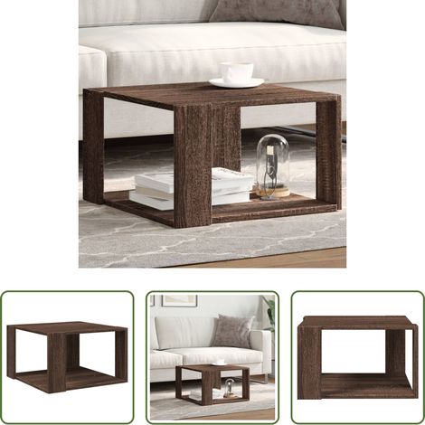 Holzwerkstoff - Couchtisch Braun Eichen-Optik 51,5x51,5x30 cm Holzwerkstoff (1/5)