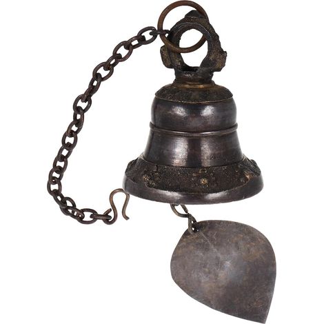 Vintage Windspiel Glücksbringer Metall Glocke zum Aufhängen