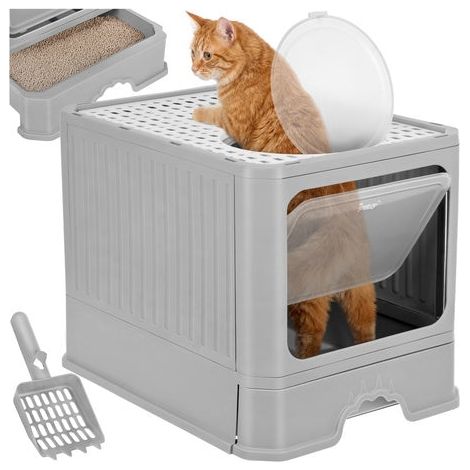 Closed cat litter box with drawer scoop 50x36x38 cm 227459316 227459316 (1/5)