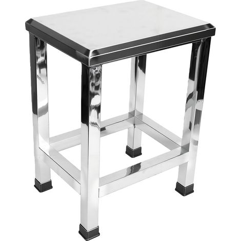 Tabouret en Acier Inoxydable – Structure Renforcée Ultra-Résistante, Capacité 500 kg – Tabouret Métal pour Jardin, Balcon, Terrasse et Salon – 46 x 34 x 26 cm (1/5)