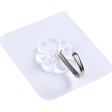 30 Clear Stick Hooks, Removable Clear Wall Hanger for Kitchen Shower Towel Wall Hook Accessories Door Back Wall (6cm6cm) (1/5)