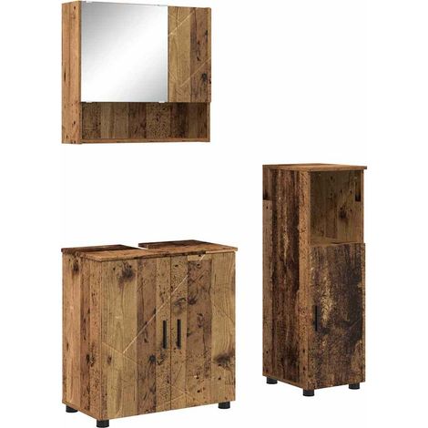 Juego de muebles de baño 3 uds. Madera Vieja 61 x 35 x 64 cm vidaXL (1/5)