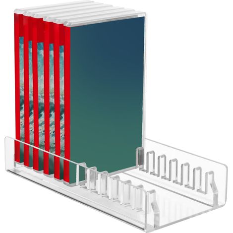 Rack de Stockage pour Jeux Vidéo Organisateur Acrylique Transparent Anti-Glissement Base Design Slots 12 pour Console Décor Salon (1/5)