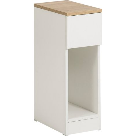 Sobuy – Table de chevet blanche avec tiroir – Dimensions L20xP35xH60cm – Matériaux PB et MDF – FBT111WN