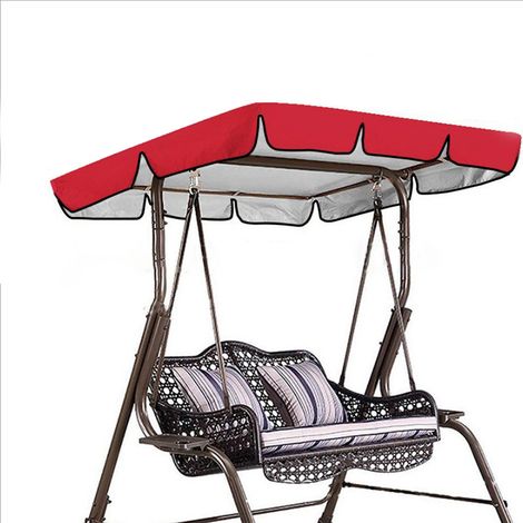 Housse di protezione impermeabile per riparo ombreggiante balcone, copertura giardino 2 persone (164 x 114 x 15 cm), in poliestere 210D resistente agli UV e alla polvere – rosso argento-lsw