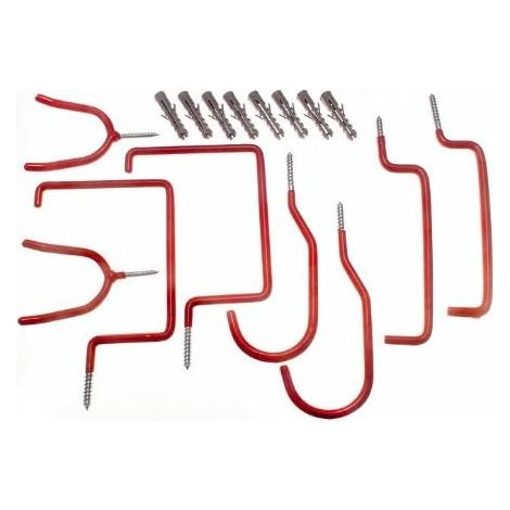 Lot de 5 crochets à visser pour échelle avec revêtement en plastique (1/2)