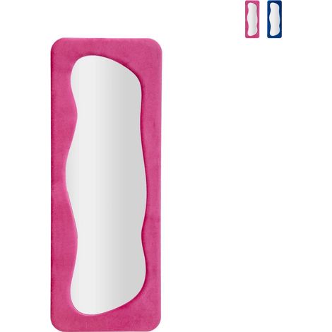 Specchio da parete con cornice in velluto 160x60x4 cm Theodor - Fucsia (1/5)