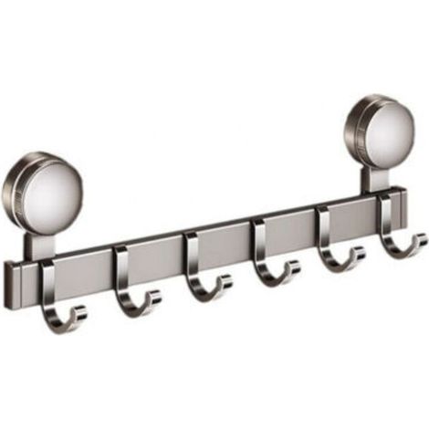 Crochets de douche à ventouse Space en aluminium et ABS – Adhérence multi-surfaces et crochets réglables pour salle de bain/cuisine/salon (1/4)