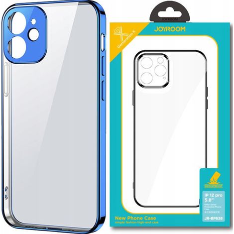 Joyroom New Beauty Series Custodia ultra sottile trasparente con cornice metallica per iPhone 12 Pro Max Blu Scuro (JR-BP744) (1/5)