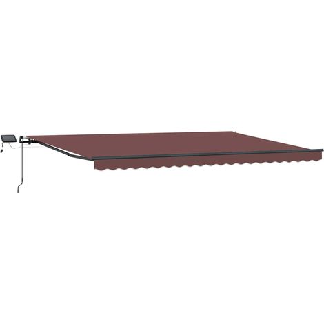 Maison Exclusive - Markise Manuell mit LEDs Braun 500x300 cm