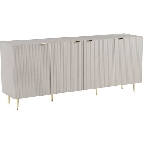 Credenza con 4 ante in MDF e Acciaio Beige e Dorato - YESINIA (1/5)