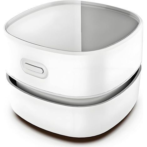 Blanc,Mini Aspirateur de Bureau Aspirateur de Table sans Fil Rechargeable USB avec Batterie 1400mAh, Aspiration Puissante pour Clavier, Poussière, Miettes, Copeaux de Papier et Poils d’Animaux (1/5)