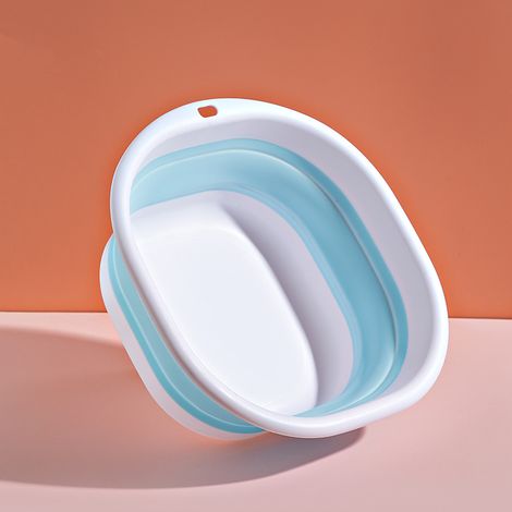 Lot de 2 bassines pliables en plastique, bassines portables pour le lavage du linge, salle de bain ou cuisine.