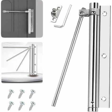Automatique Ferme-porte Réglable Fermeture De Porte 1 Pièce Ressorts De Ferme-Porte Ferme-Porte Alliage d'Aluminium Fermeture à Ressort Automatique Ferme-Porte En Acier Inoxydable - Argent-- (1/5)