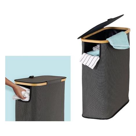 Portabiancheria slim – Dimensioni 23x45x58,5 cm – Design salvaspazio – Generico