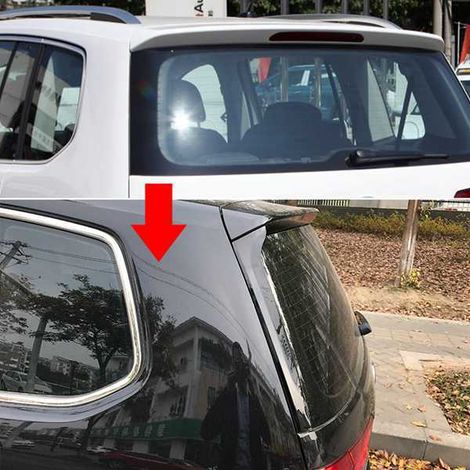 1 pair. Color: Glossy Black. Material: ABS. Rear window triangular trim strip, specifically for rear window glass.