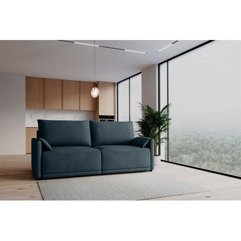 Sofa 3-Sitzer mit Schlaffunktion MIRENA in Stoff Cremona Dunkelblau