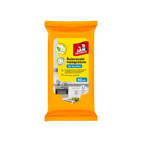 Paños de cocina húmedos esenciales JAN 3 en 1, paquete de 40 unidades.