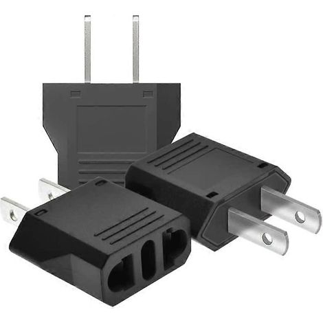 Adaptateur de voyage 3 pièces, adaptateur de prise France vers États-Unis, adaptateur de prise États-Unis, adaptateur, adaptateur de prise Canada, universel États-Unis/Chine/Japon/Canada/Mexique (1/5)