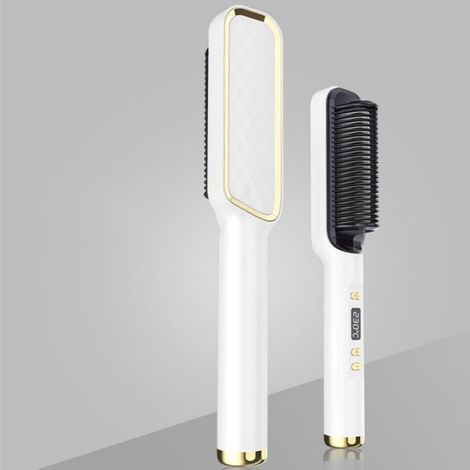 Brosse lissante chauffante 2 en 1 pour cheveux raides et bouclés (1/5)