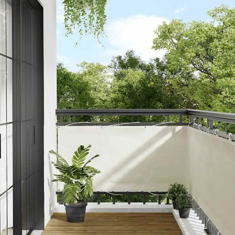 Balkon-Sichtschutz Creme 75x800 cm 100 % Polyester-Oxford (1/5)