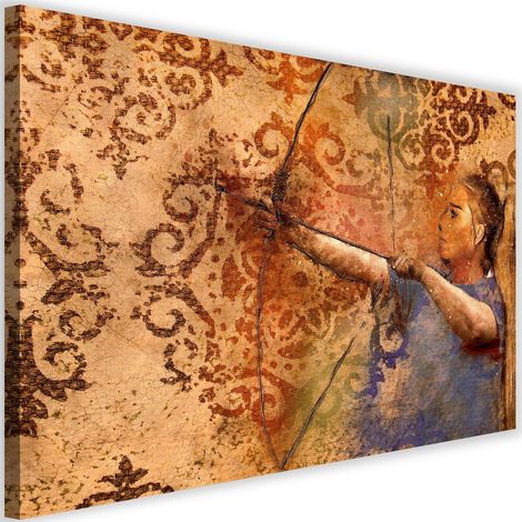 Tableau sur toile Femme Archer Vintage 60x40 (1/5)