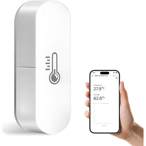 Capteur de température et d'humidité ZTemperature Sensor, thermomètre pour la maison, compatible avec Alexa et Google Assistant, application eWeLink pour la surveillance à distance et la domotique, hu (1/5)