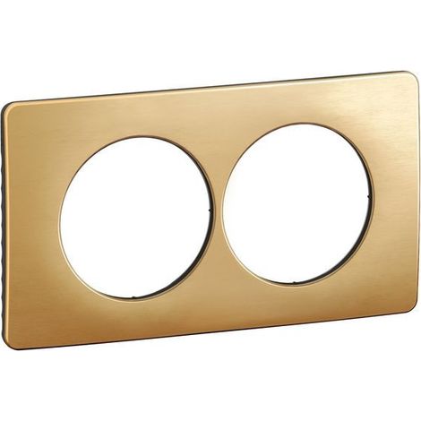 Plaque de finition Legrand Celiane laiton satiné 15x9 cm (1/2)