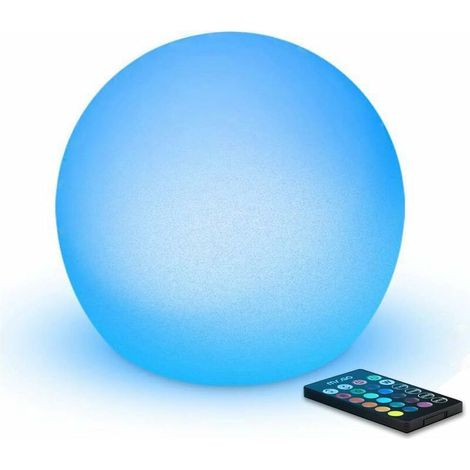 15cm Light Up Ball LED Sphere Lamp, Night Light Bedside Lamp with Remote Control & 16 Dimmable Colors, Color Changing, Waterproof, White
