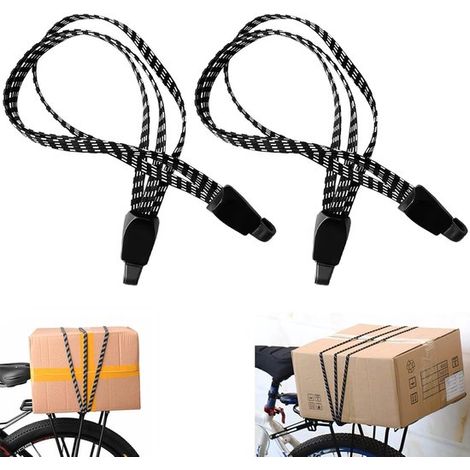 Cinghie per bicicletta in 2 pezzi, cinghia di estensione da 65 cm, cinghie per portapacchi tre in uno, tenditore elastico regolabile per bagagli, con gancio
